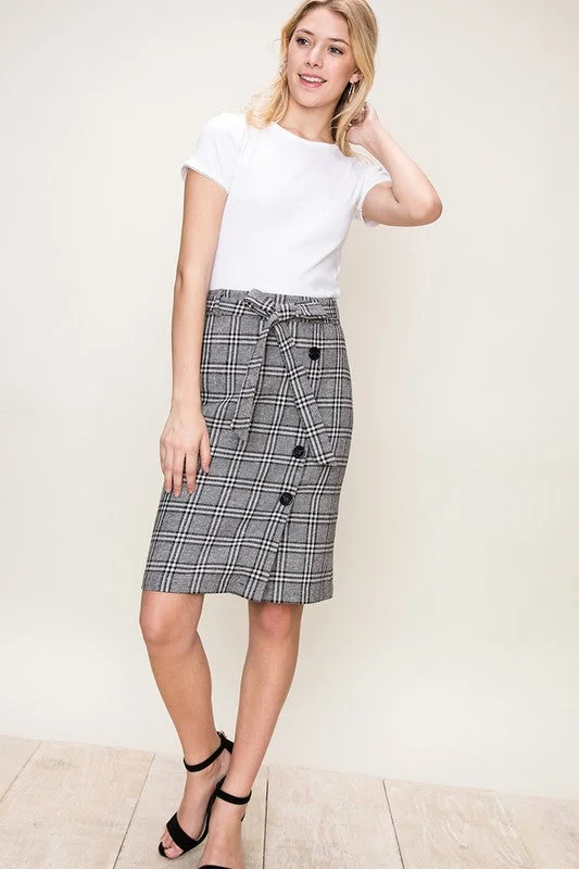 Plaid Pencil Skirt denim skirt classic