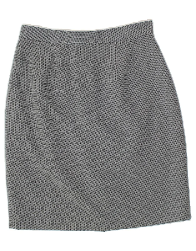 ASHLEY BROOKE Womens High Waist Pencil Skirt UK 10 Small W26  Grey Check denim skirt durable