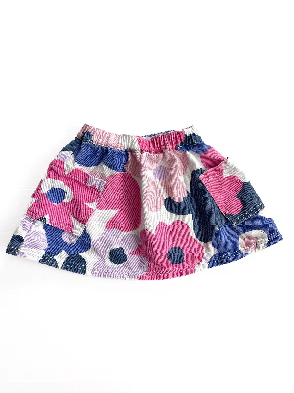 Cotton on floral denim skirt (1-2Y) denim skirt trendy