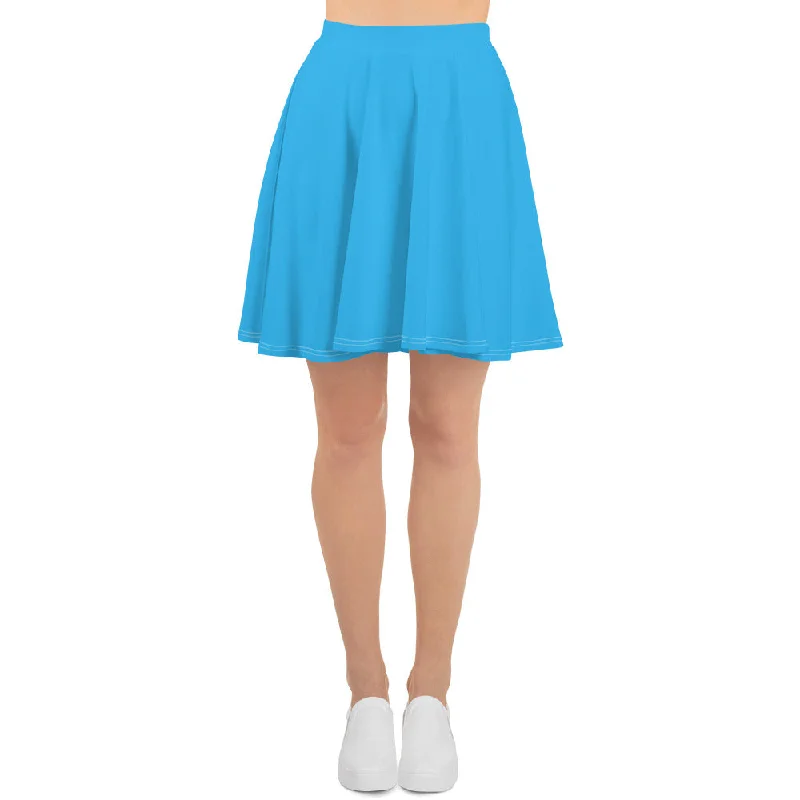 GG - Skater Skirt - Deep Sky Blue asymmetrical skirt cut