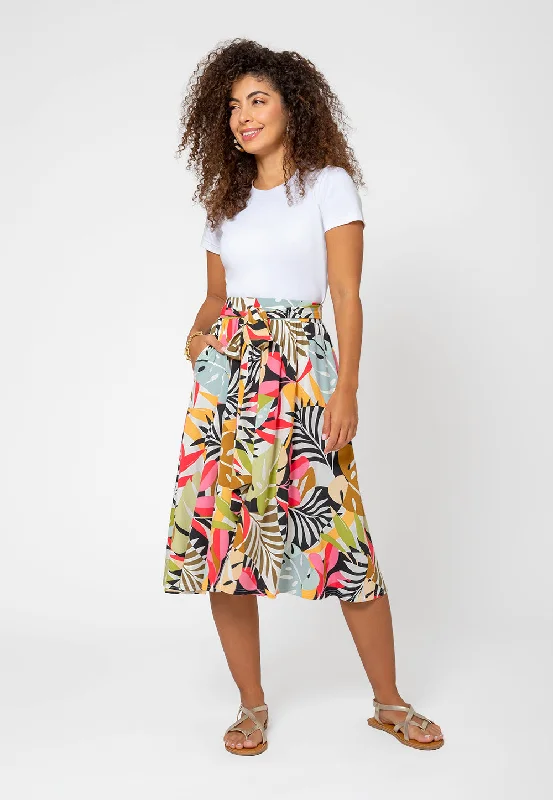 Leota Women's Mindy Skirt in Paradise Pop Multi denim skirt classic