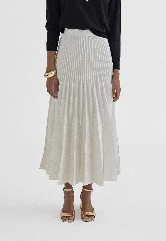 Pleated midi skirt denim skirt stylish