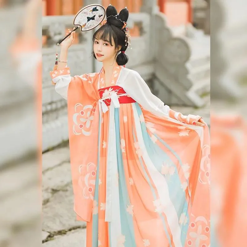 Original Hanfu Women's Chest-to-breast Skirt Spring Summer and Autumn Han Element Printing Low Price wool skirt sturdy