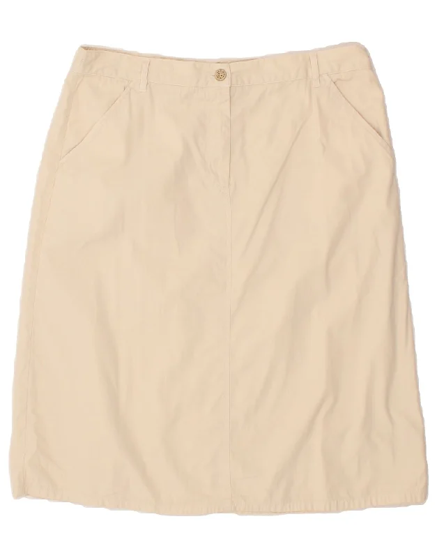 ORVIS Womens Straight Skirt US 14 XL W36 Beige Cotton breathable skirt fabric