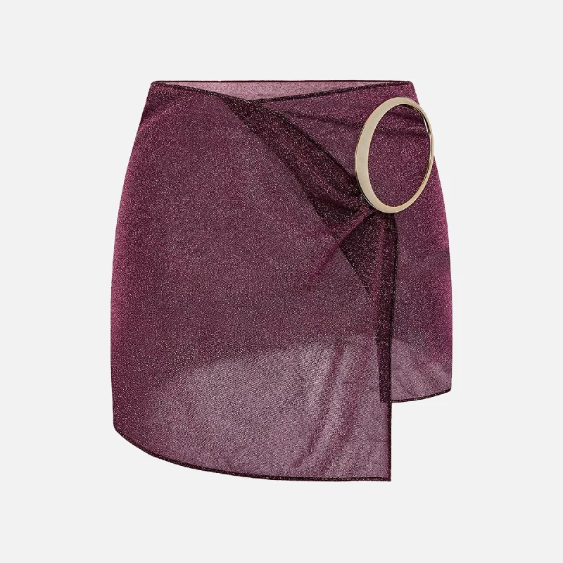 Oseree Lumiere Maxi O Mini Skirt - Purple cashmere skirt rich