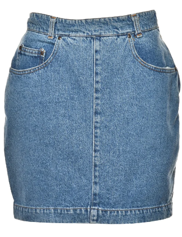 Pencil Shape Denim Skirt - M ribbed skirt waist