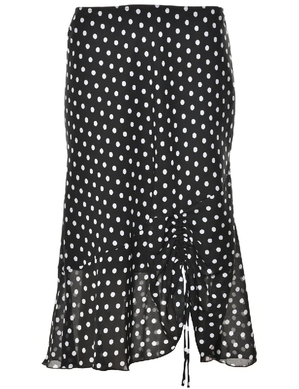 Polka Dots Skirt - L velvet skirt glossy