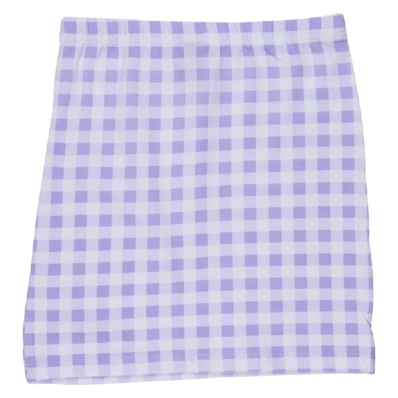 Santa Cruz Womens Skirt Arch Strip Skirt - Lilac Gingham velvet skirt luxurious