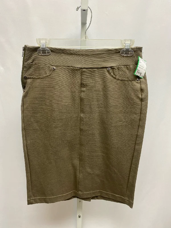 Size 4 Liverpool Olive Skirt leather skirt sleek