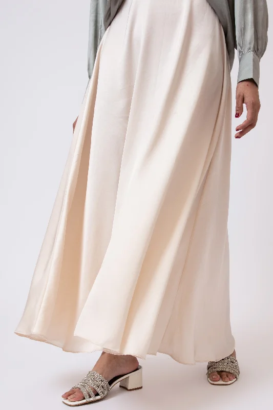 TwirlTide Skirt Cream velvet skirt luxurious