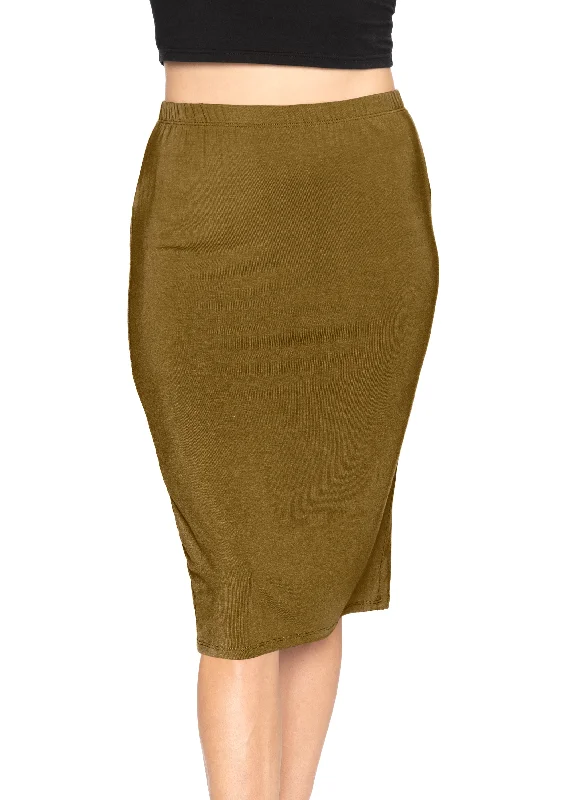 Women’s Comfortable Soft Stretch MIDI Skirt vintage skirt charm