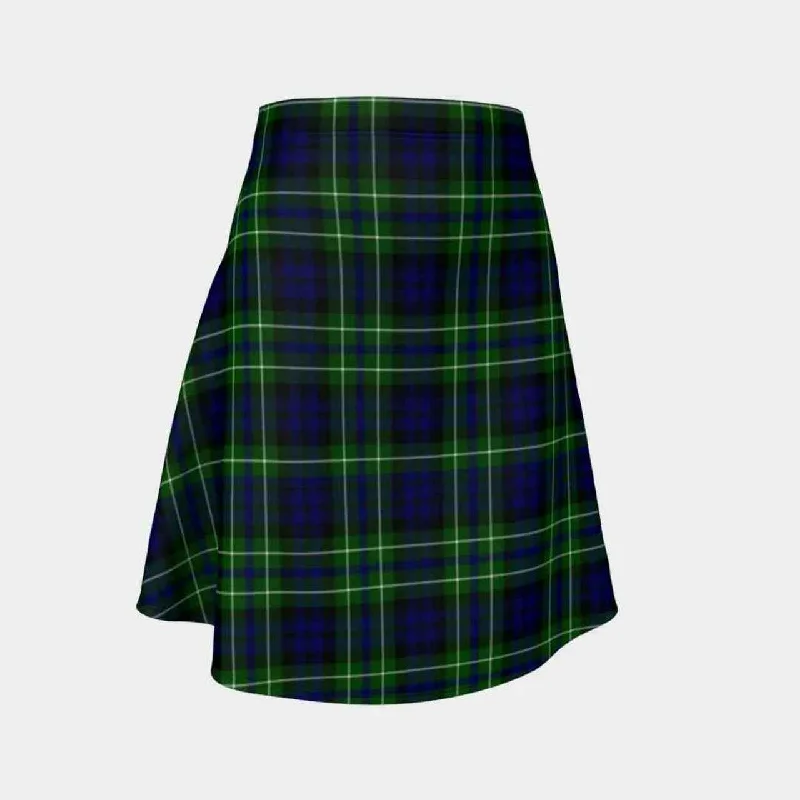 MacNeil of Colonsay Modern Tartan Flared Skirt zip skirt side