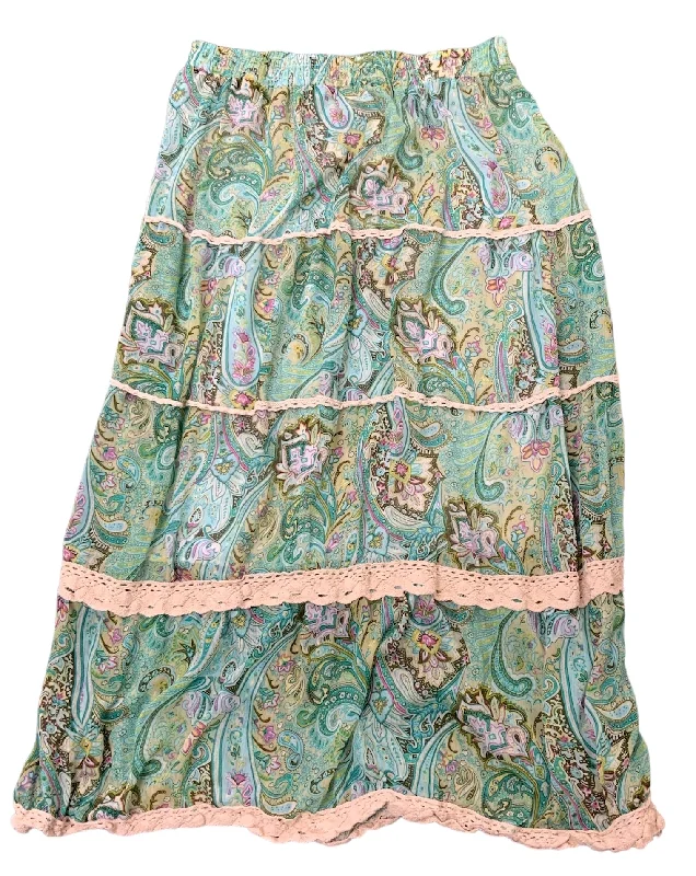 Magic Women’s Green Paisley Skirt XL seamless skirt comfort