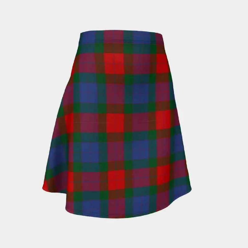 Mar Tartan Flared Skirt satin skirt smooth